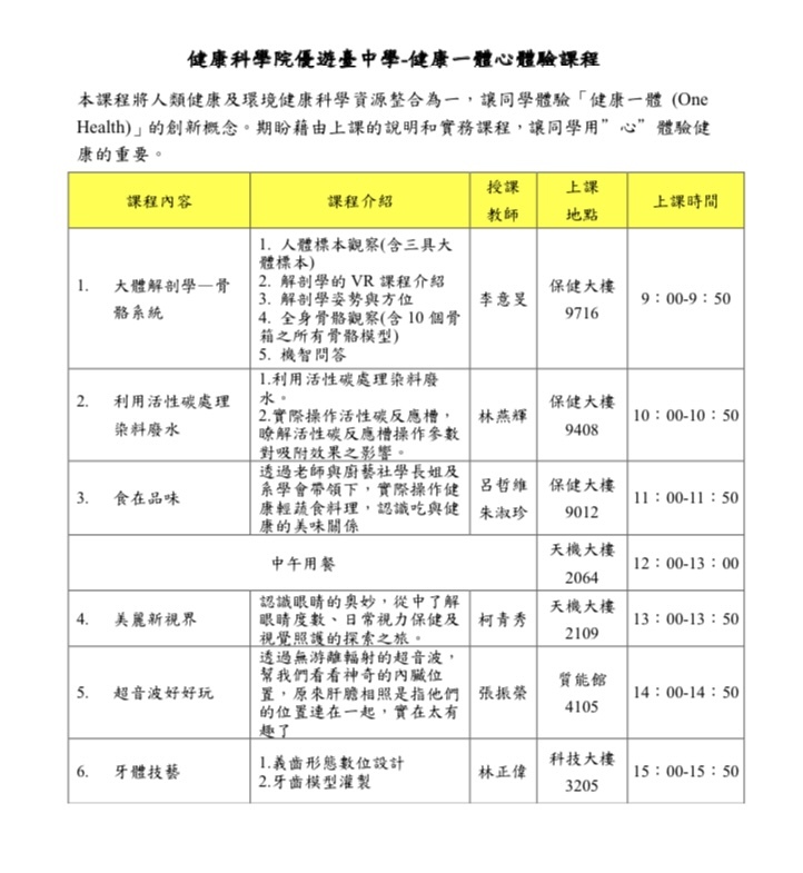 課表